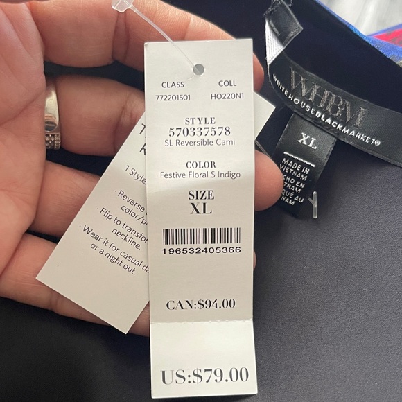 White House Black Market Floral Camisole - Black, Red, Blue - Picture 3 of 12